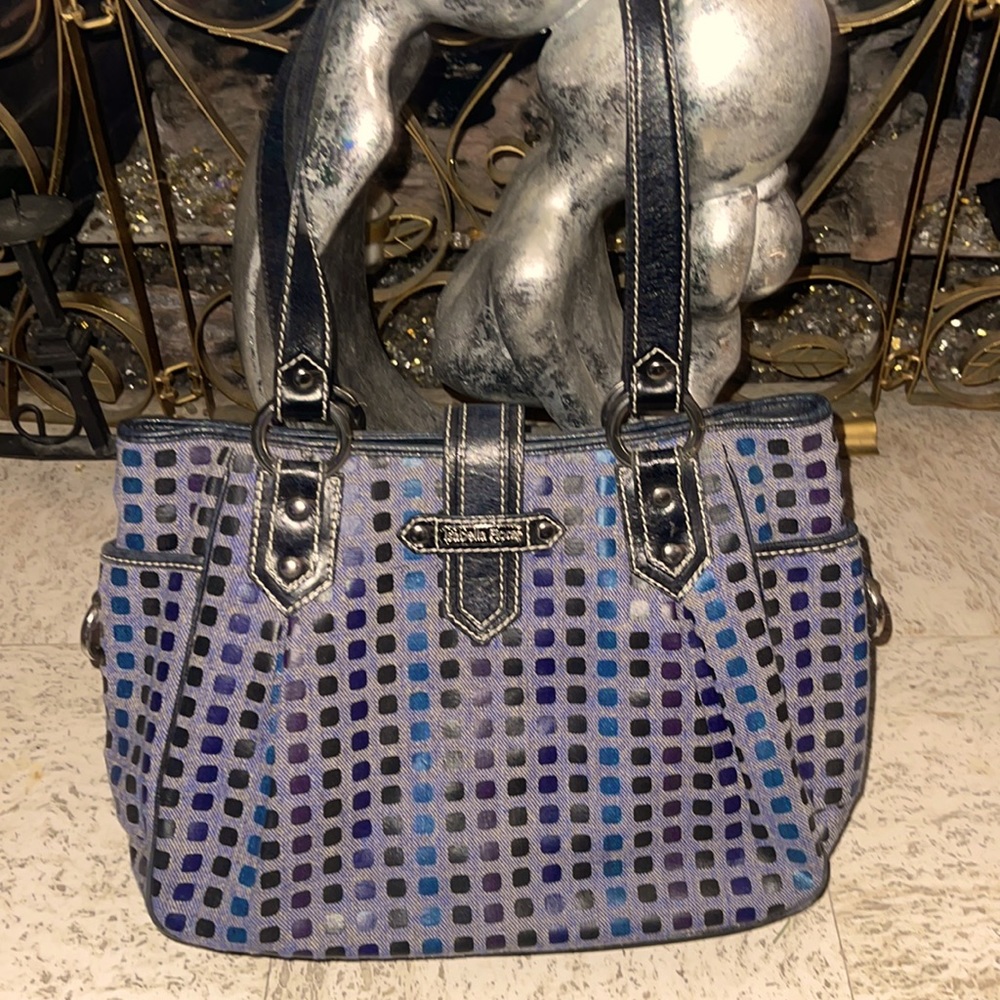 Vintage Isabella Fiore Blue Leather Jean Purse